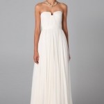 long white Chiffon Strapless Formal Dresses for girls