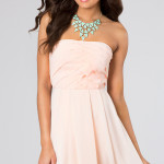 pink short Chiffon Strapless Formal Dresses for girls