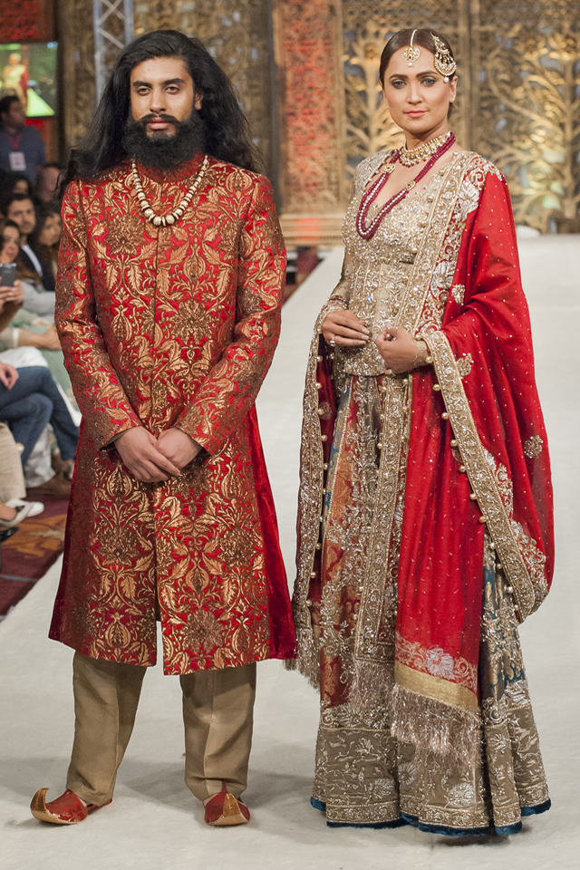 red and grey eastern wedding dresses