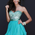 short ferozy Chiffon Strapless Formal Dresses for girls