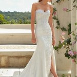 strapless sweetheart lace wedding dress