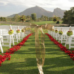 white chairs for yard wedding decoration