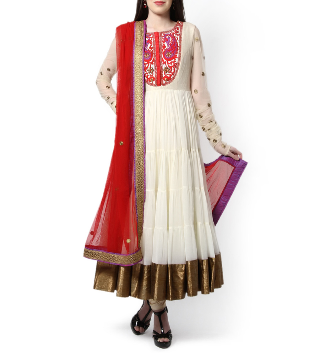 1 anarkali frock with jacket by karieshma sarnaa