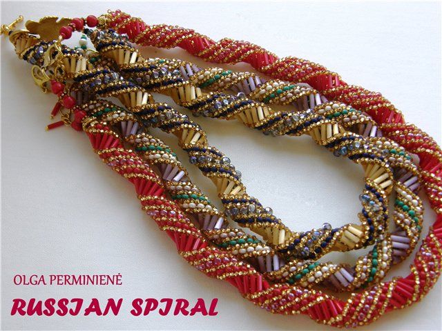 2 russian spiral beaded necklace as a wedding gift (9)