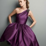 Purple Color One Shoulder Style Chiffon, Satin & Georgette Dresses for Bridesmaids, Girls, Wedding & Party Wear Purple Color One Shoulder Style Chiffon, Satin & Georgette Dresses for Bridesmaids, Girls, Wedding & Party Wear