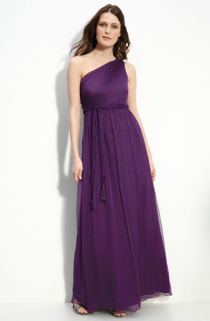 2 purple one shoulder bridesmaid dress for girls (4)