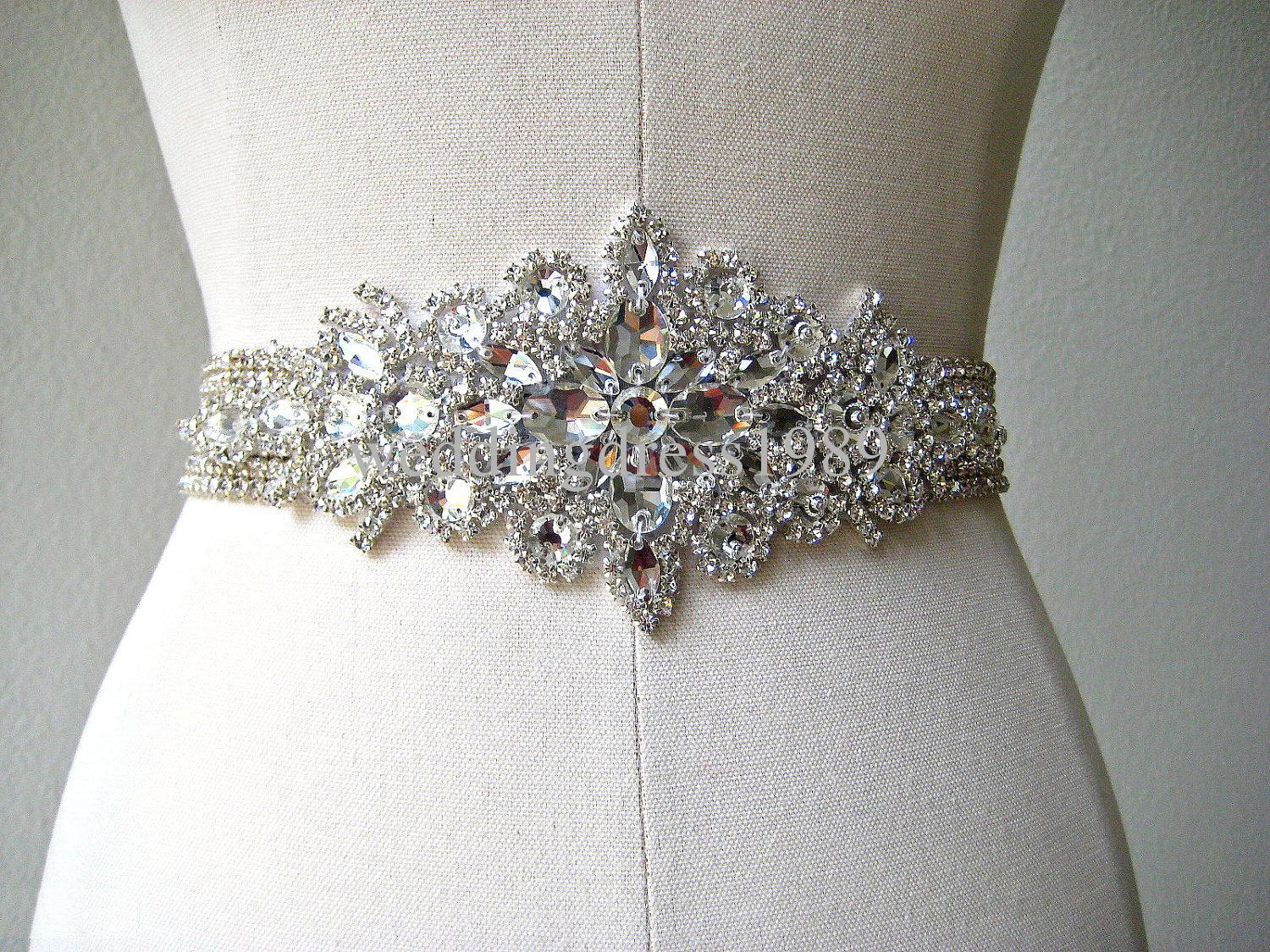 Crystal bridal sash belt for wedding day dress (17)