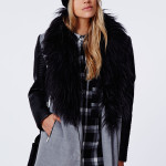 grey coat leather sleeves with fur collar collection (8)