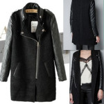 grey coat leather sleeves with fur collar collection (9)