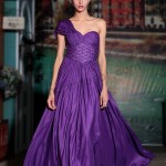 purple one shoulder bridesmaid dress for girls (13)