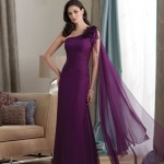 purple one shoulder bridesmaid dress for girls (5)