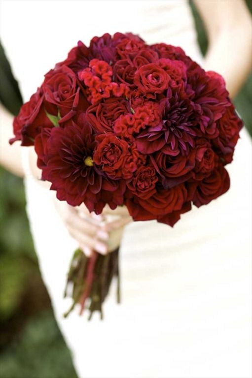 Red Bridal Flower Bouquet: . . .