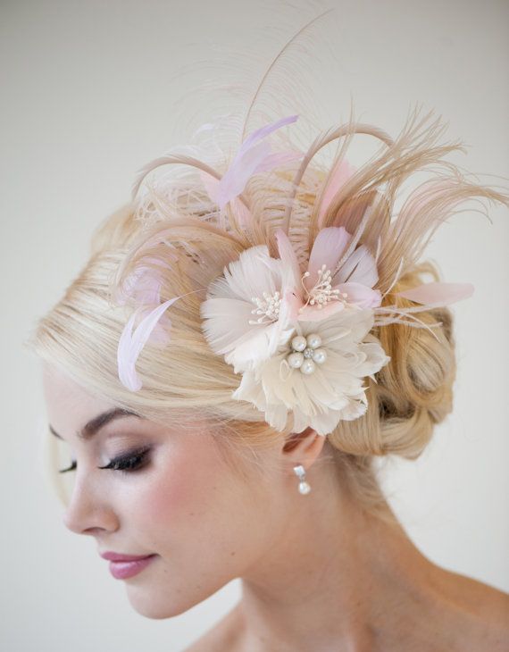 Ivory Bridal Fascinator Bridal by FancieStrands (6)