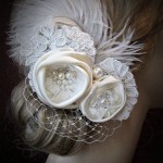 Ivory Bridal Fascinator Bridal by FancieStrands (8)