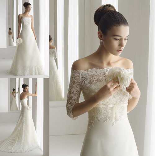 Off-Shoulder Lace bolero jacket ideas for bridals (17)