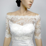 Off-Shoulder Lace bolero jacket ideas for bridals (9)