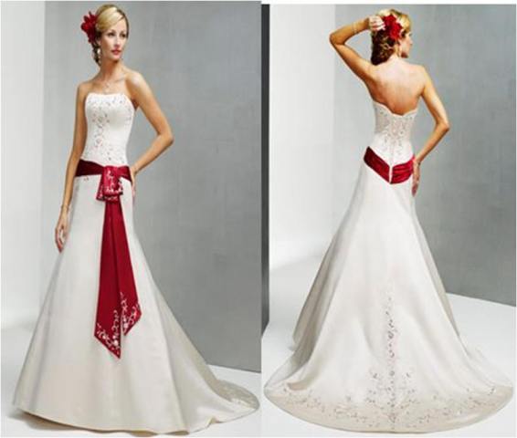 Sash Gowns Silk white wedding dress 2015 for girls (11)