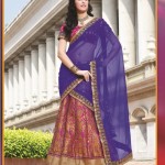 Stunning Banarsi Lehnga Outfits in Violet Color Stunning Banarsi Lehnga Outfits in Violet Color