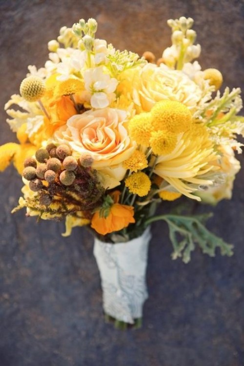 yellow wedding flowers ideas