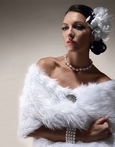 faux fur bridal wedding shawl collection