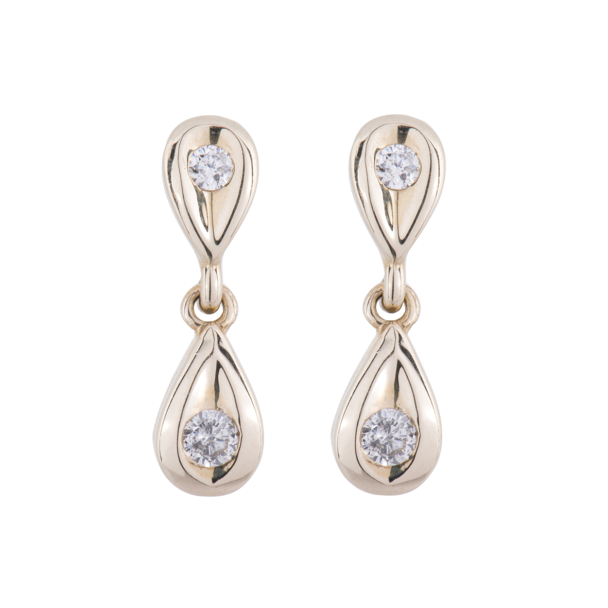 Womens Gold with diamond Drop Earrings collection (1)