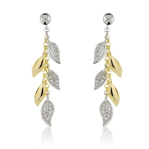 Womens Gold with diamond Drop Earrings collection (3)