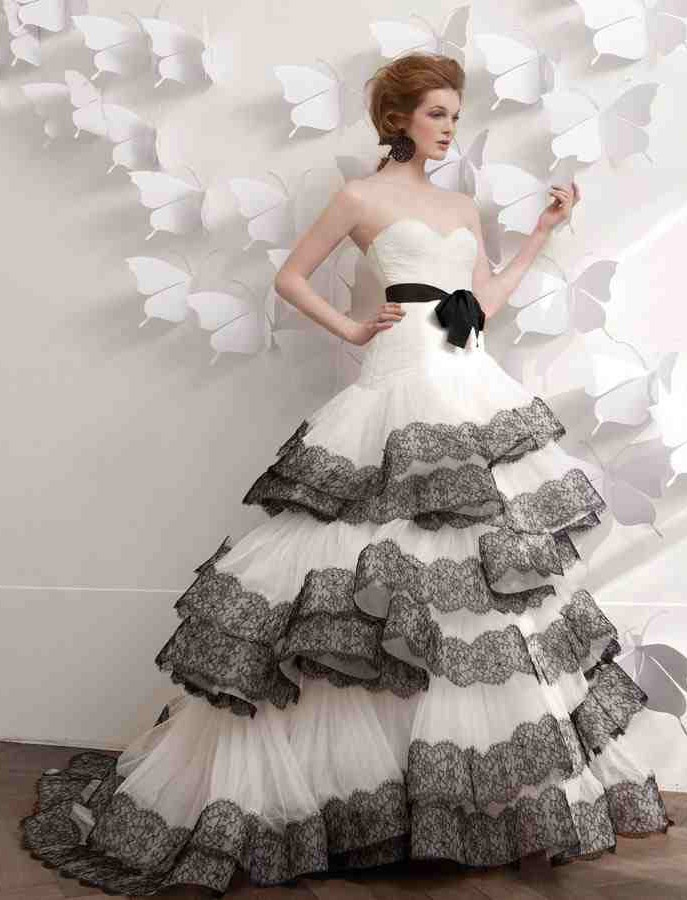 wedding dresses collection with ribbon around waist