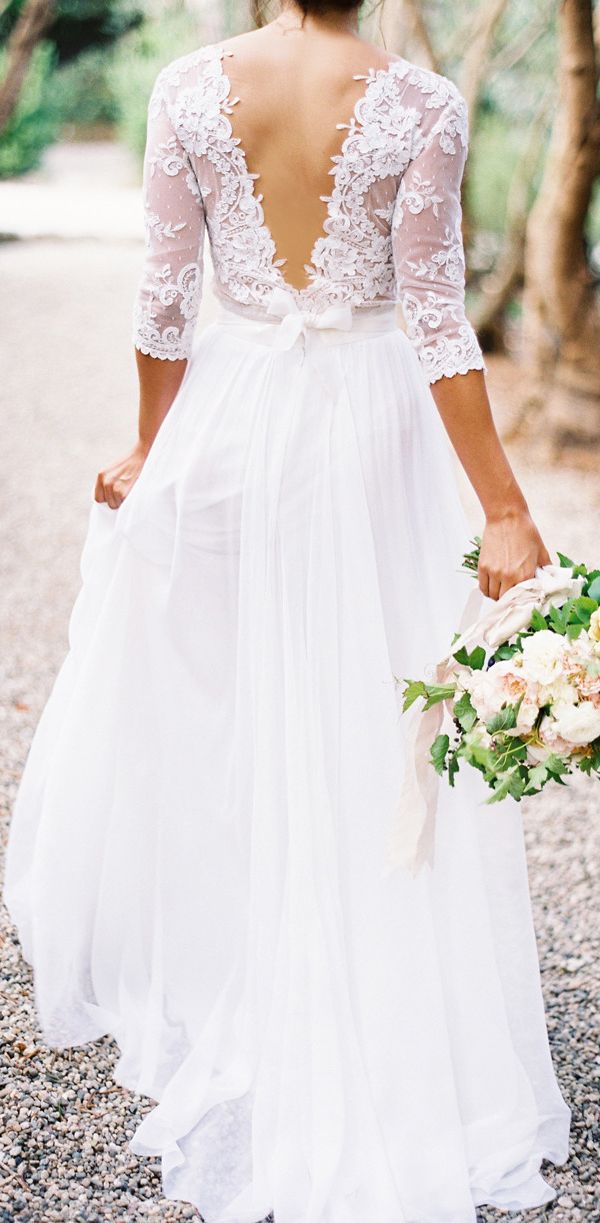 western wedding gown , half sleeve