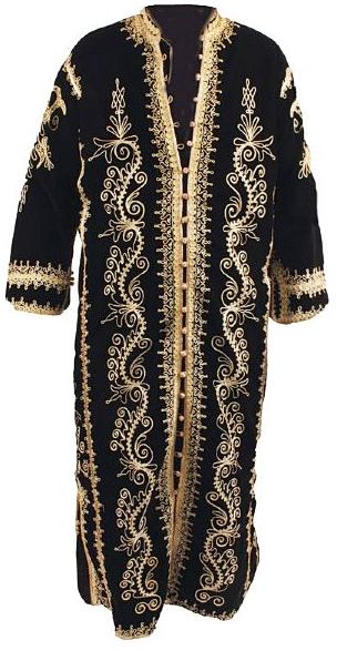 chic black velvet caftan with gold embroidery (5)