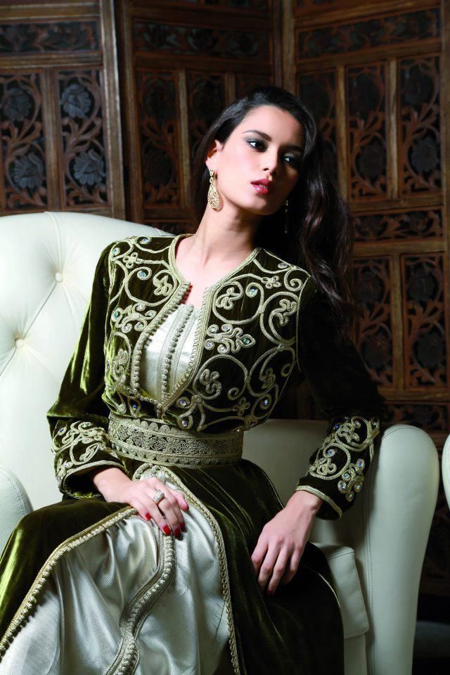 chic black velvet caftan with gold embroidery