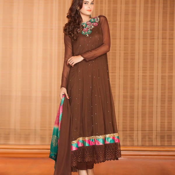 3 Brown Gowns for party wear for women (6)