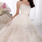 shoulder less stylish lace wedding gowns