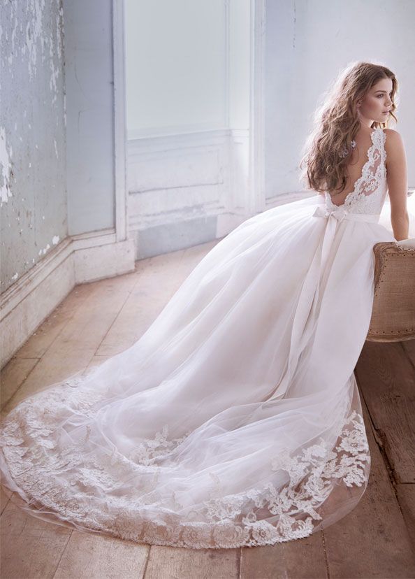 1lace style floor length bridal gown (3)