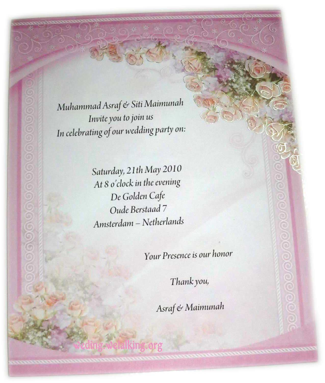 Wedding Invitation Letter To Colleagues Sister Marriage For Office ...
