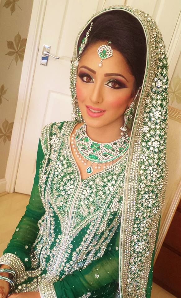 5 green heavy work asian bridal