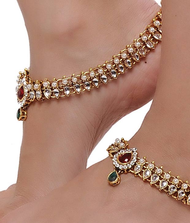 5 kundan anklet for brides