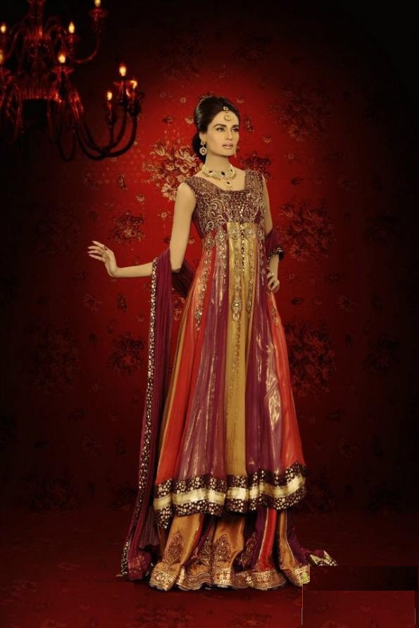 5 long anarkali farak dupatta with floor lenth bridel lehenga