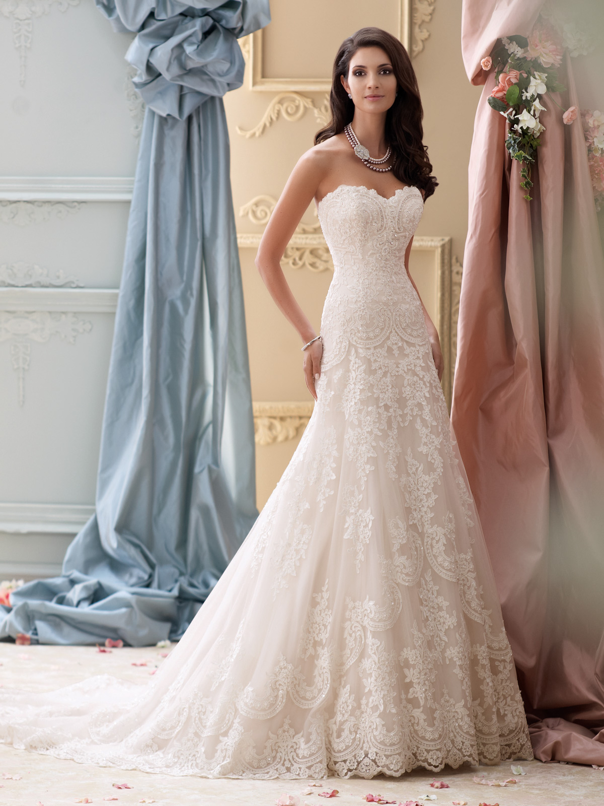 strapless bridal gown