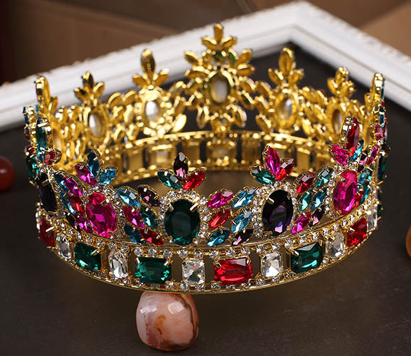 gold tiara crown for wedding day (1)