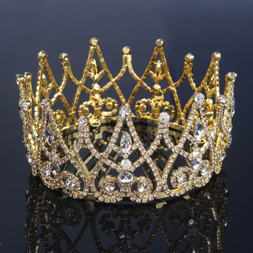 gold tiara crown for wedding day (11)