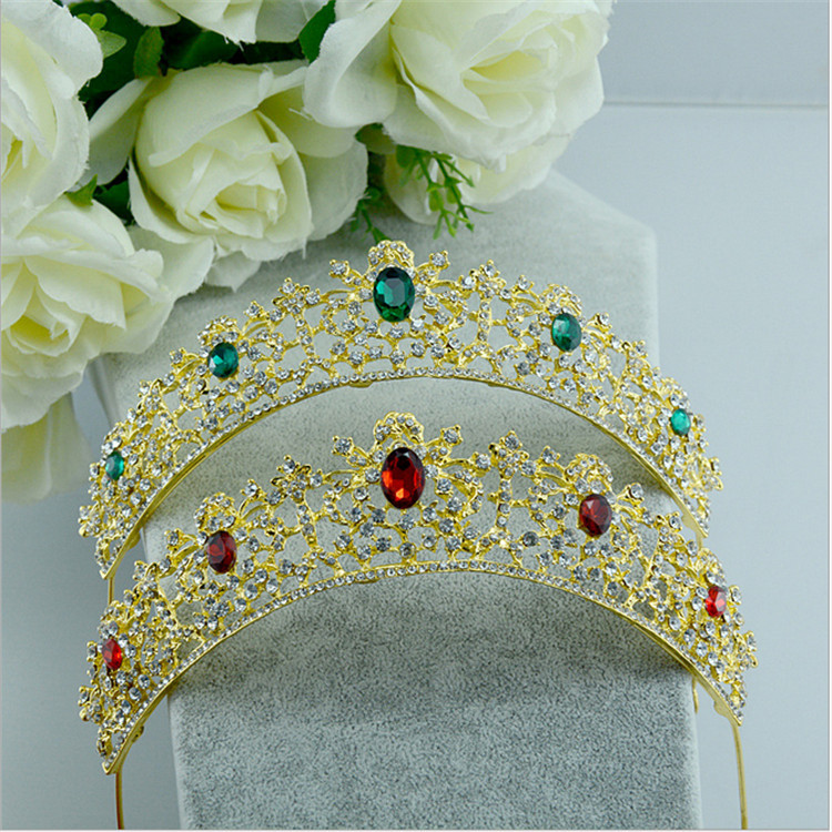 gold tiara crown for wedding day (12)