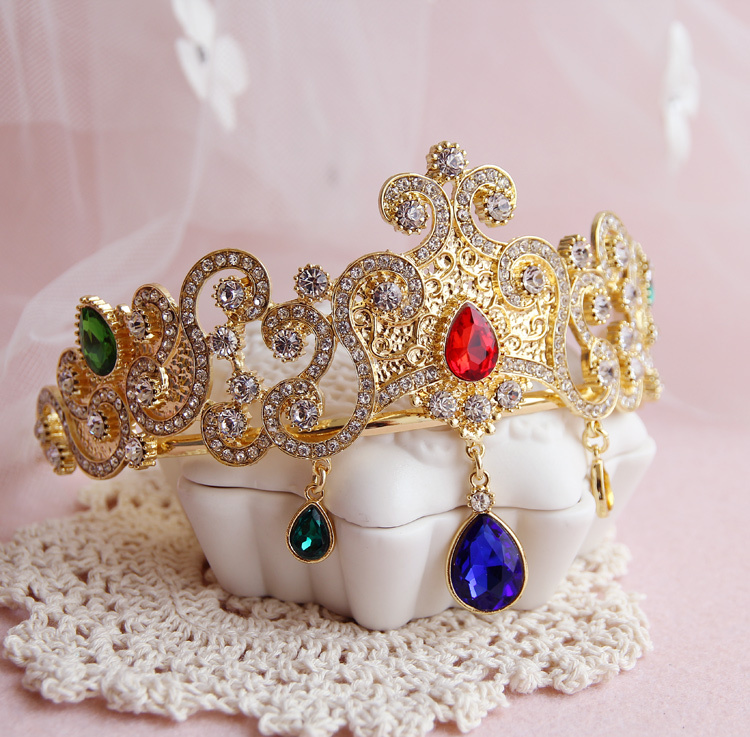 gold tiara crown for wedding day (13)