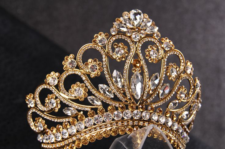 gold tiara crown for wedding day (2)