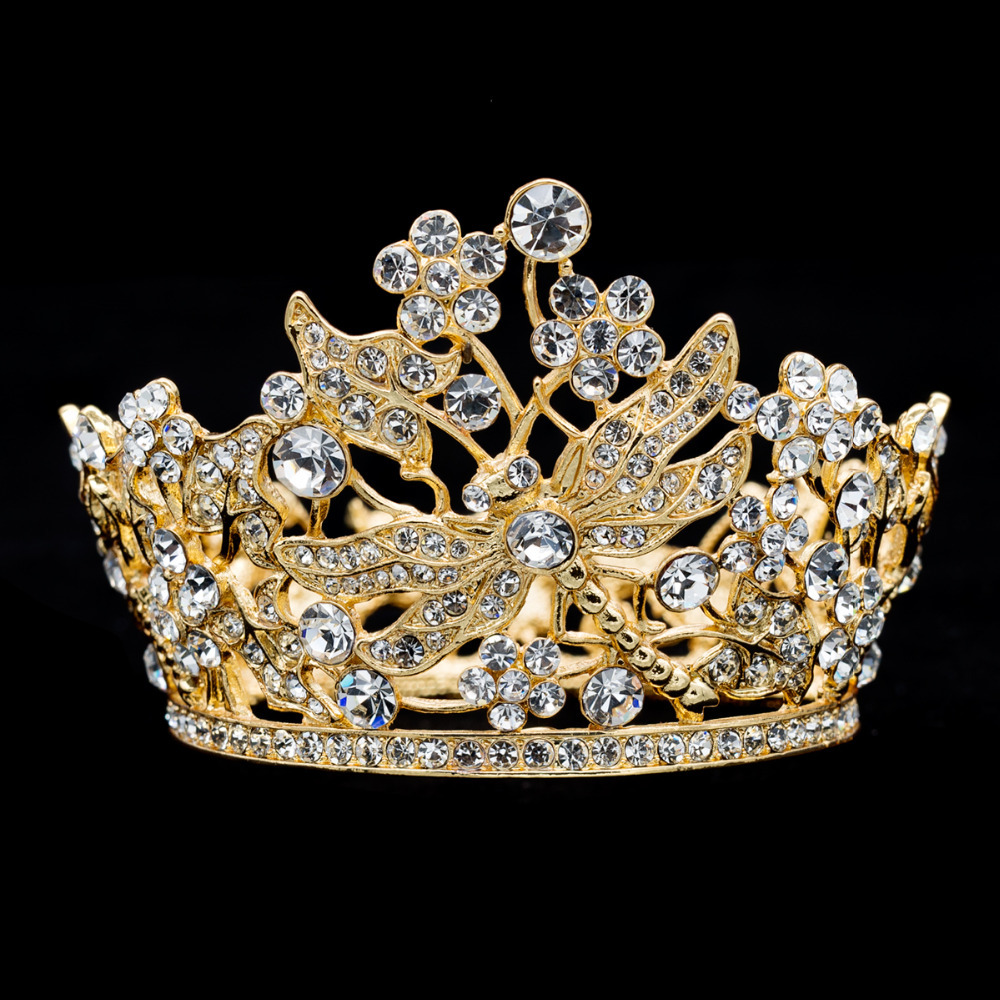 gold tiara crown for wedding day (6)