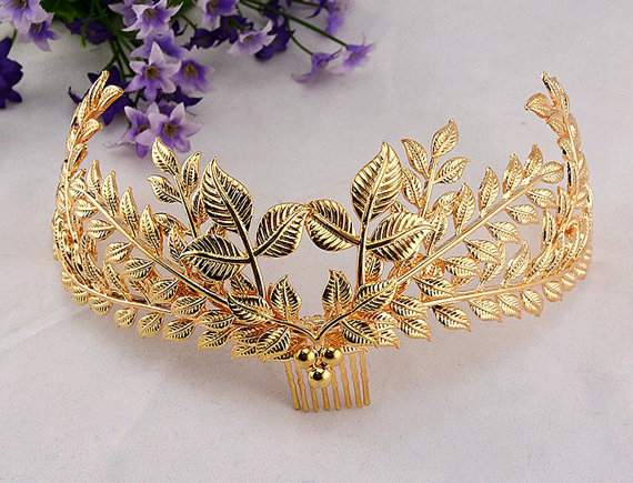 gold tiara crown for wedding day (7)