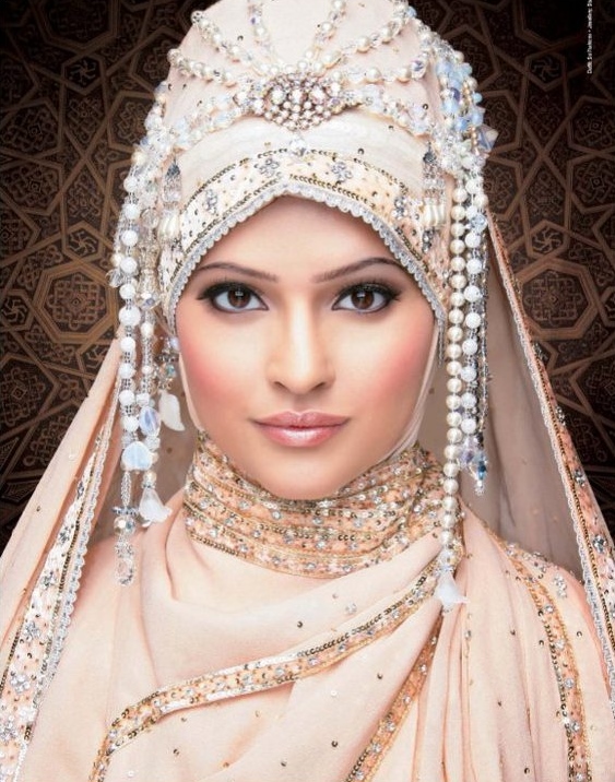 11. outstanding Bridal wedding hijab styles