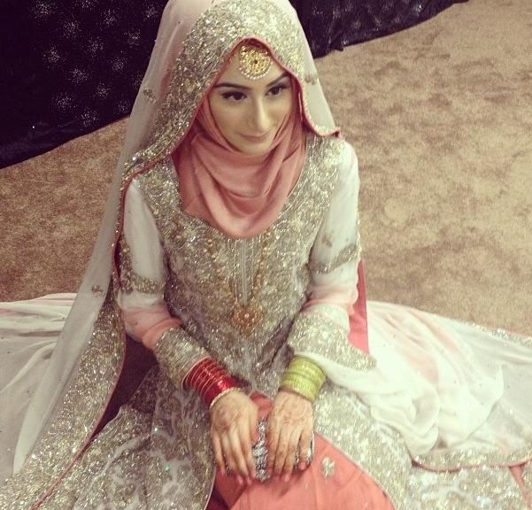 3. outstanding Bridal wedding hijab styles