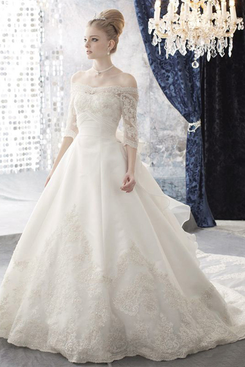 6. off shoulder wedding gown