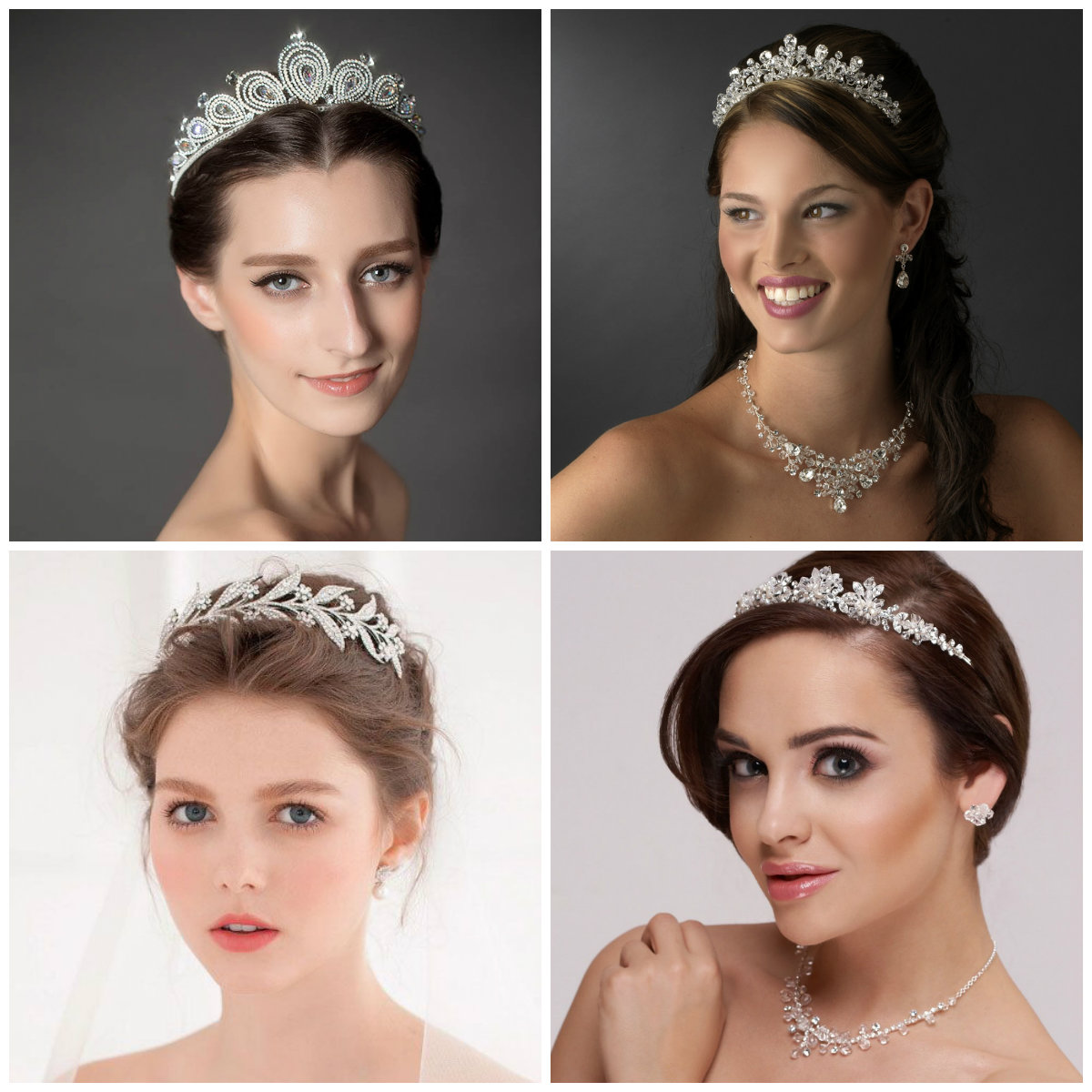 3 crystal embellished wedding tiara