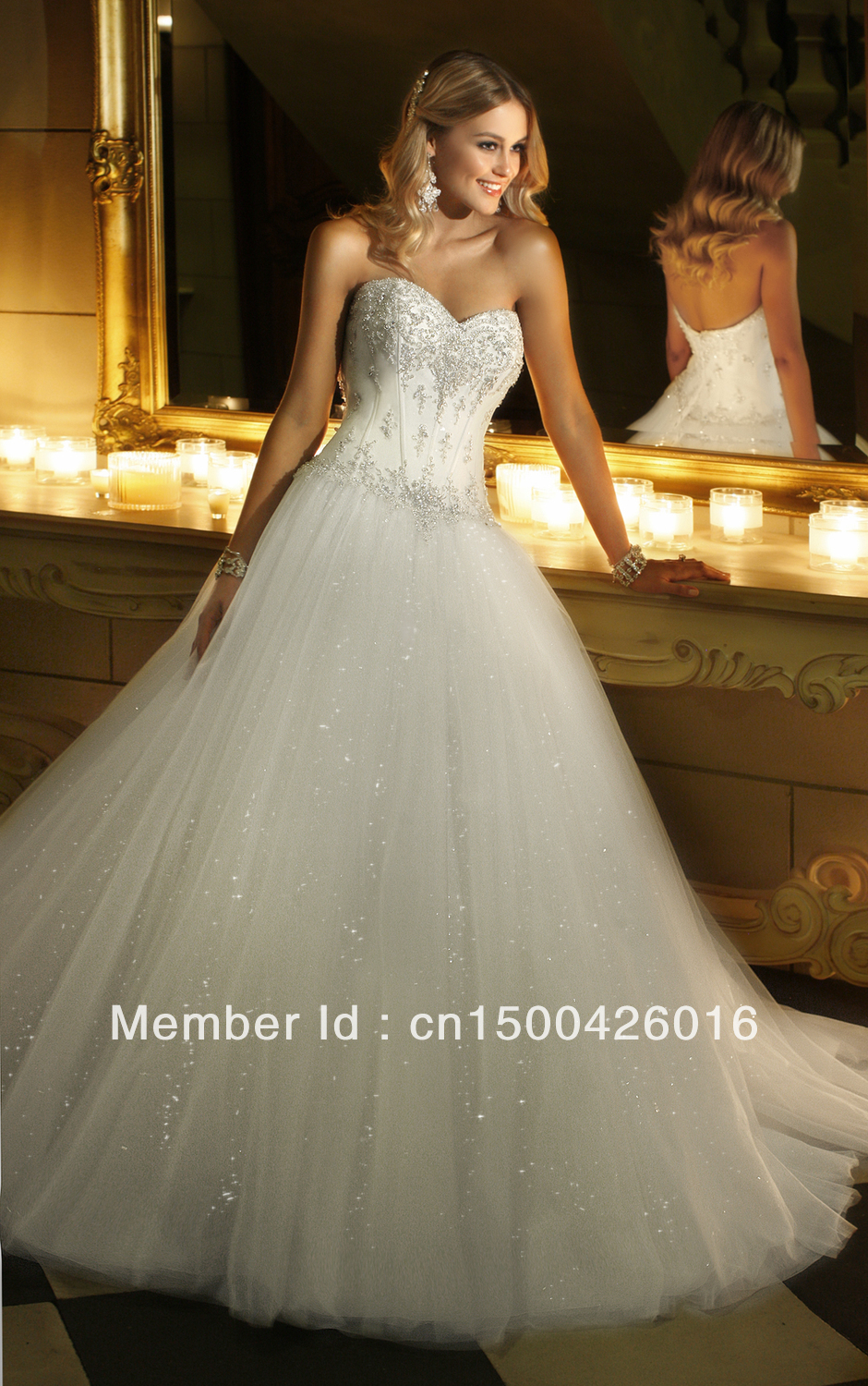 3 sparkle tulle romantic wedding gown